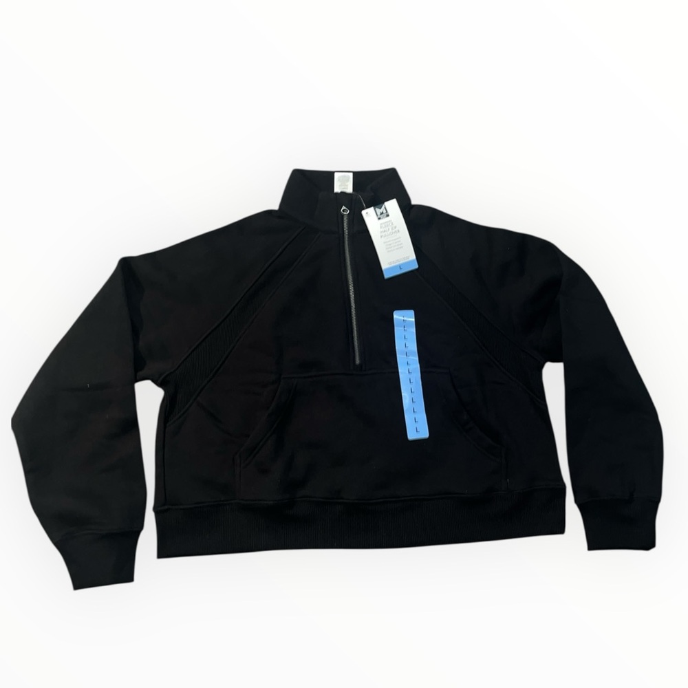 Black Half-Zip Sweatshirt - Picture 3 of 7